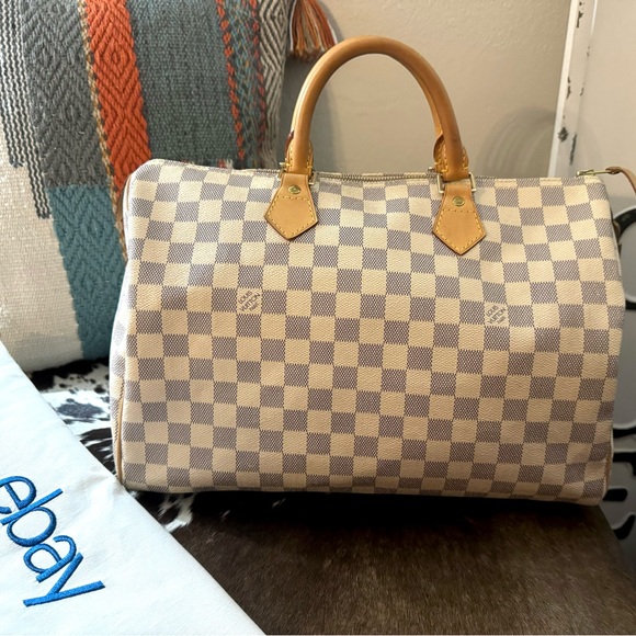 Louis Vuitton Speedy 35 Azur Excellent Condition w/ eBay Authentication Card - Picture 7 of 16